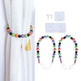 thumbnail image 4 of Accesorios para cortinas: Nudo decorativo, cinta de punto para ventana, estilo boho, sujetacortinas. Colorido 1, 4 of 9
