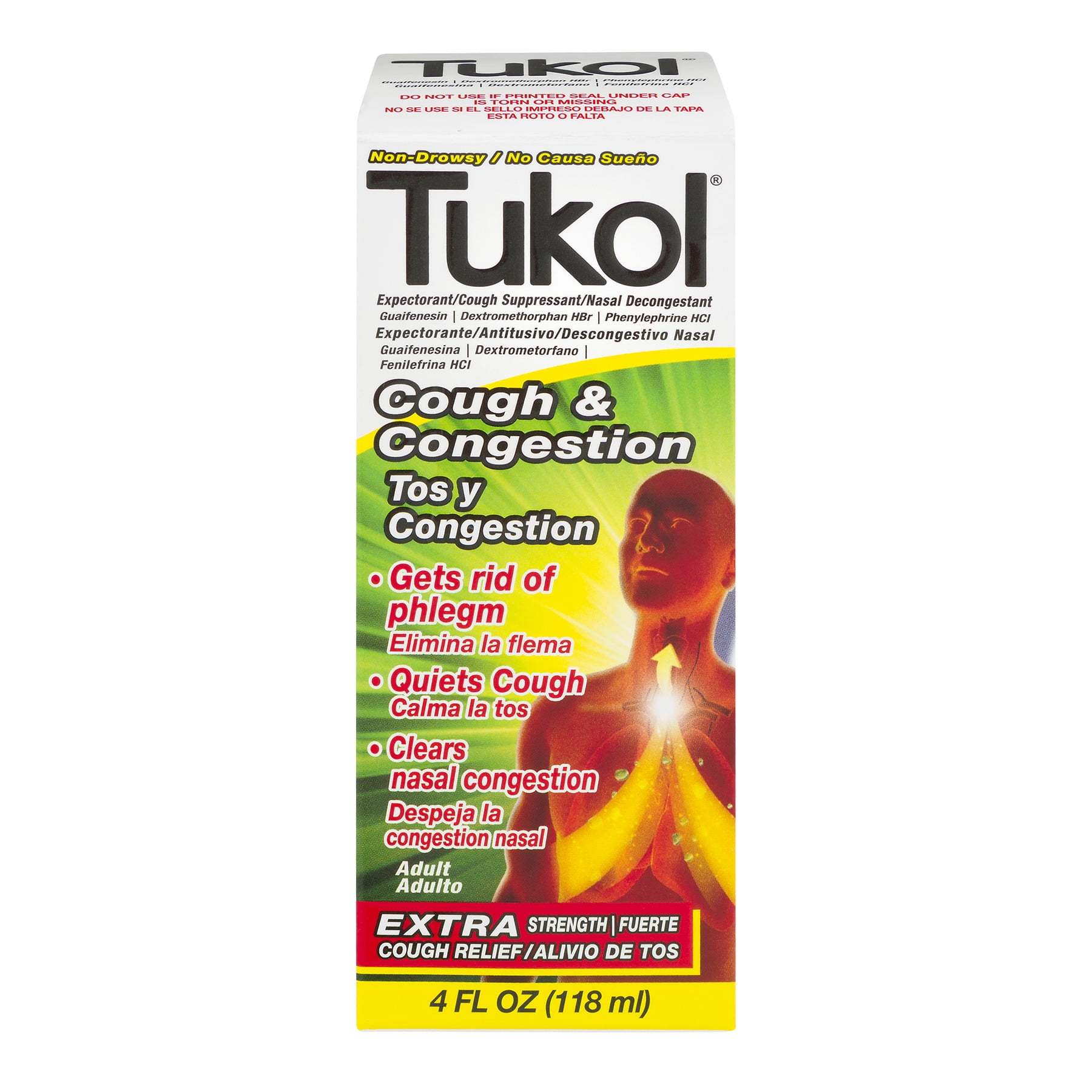 Tukol Extra Strength Multi Symptom Cold Relief Liquid - Dextromethorphan - 4 fl oz