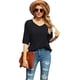 thumbnail image 2 of Blusa de mujer con cuello en V holgado y mangas acampanadas 3/4, 2 of 7