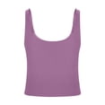 thumbnail image 6 of KHONTS Women's Double Lined Square Neck Tank Top Sleeveless Basic Crop Tops Trendy Going out Tops with Built in Bra Light Purple L, 6 of 6
