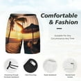 thumbnail image 3 of Balery Hawaiian Sunset Beach Mens Swim Trunks Swim Shorts for Men Quick Dry Inseam Beach Shorts with Compression Liner Pocket-Small, 3 of 9