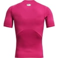 thumbnail image 6 of Under Armour Mens Armour Heatgear Compression Short-Sleeve T-shirt , Tropic Pink 654/White , Large, 6 of 6