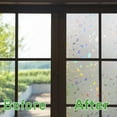 thumbnail image 4 of BSHAPPLUS® 17.7"x78.7" Privacy Window Film,3D Rainbow Window Clings,Stained Glass Window Film,Non-Adhesive Window Tint for Home,Anti UV Window Sticker for Kitchen Bathroom Office, 4 of 13