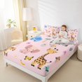 thumbnail image 4 of Feelyou Pink Elephant Animal Twin Sheet Sets, Giraffe Tiger Teen Bedding, 3-Piece, 4 of 7