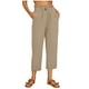 thumbnail image 1 of WILLBEST Pantalones Casuales de Lino Blanco para Mujer con Bolsillos, Pantalones Versátiles y Cómodos de Talla Grande para Uso Diario. Chica, 1 of 3
