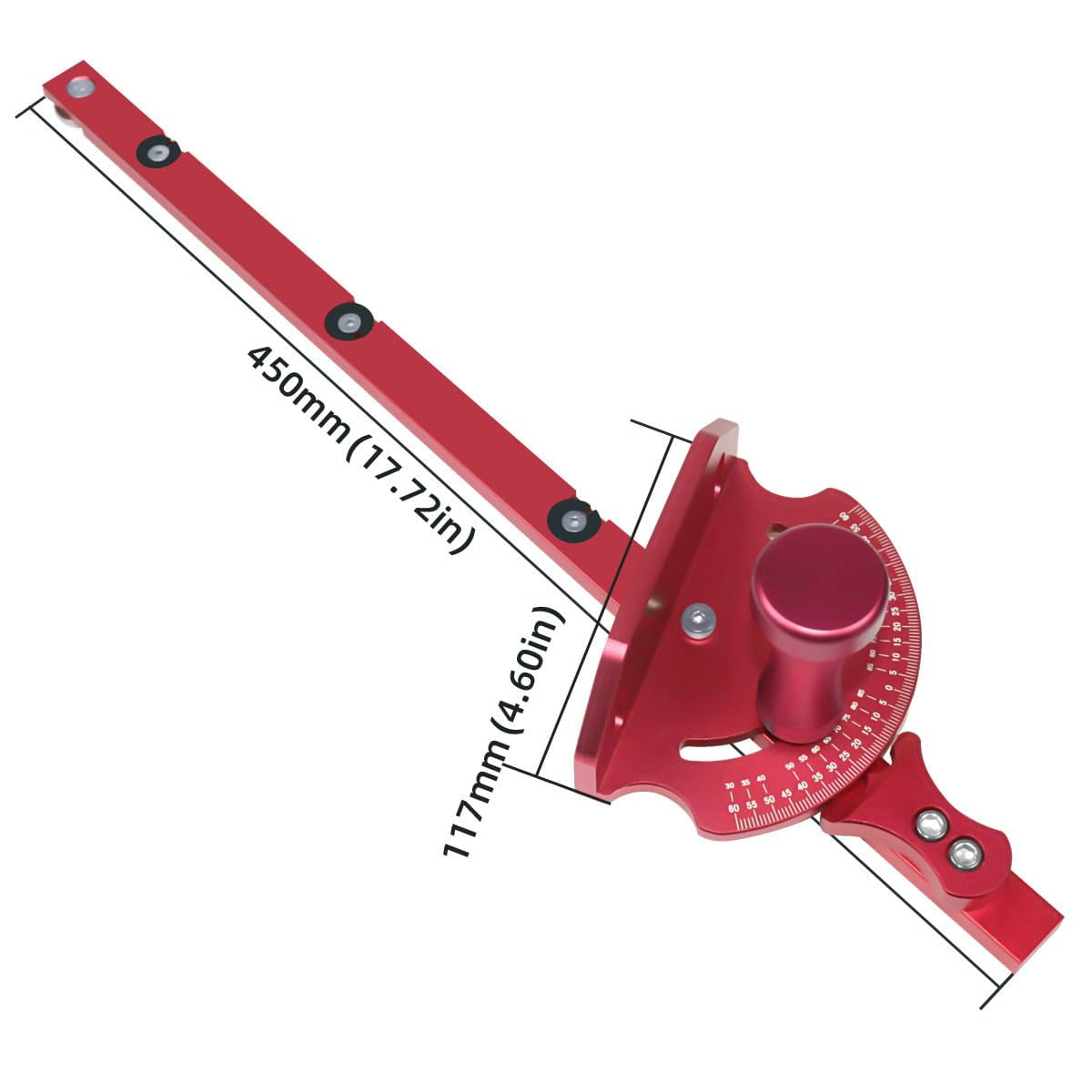 Miter Gauge Fixed Angle Gear Shifting Hole Universal Table Saw Gauge, Miter Saw Protractor With A Standard Slot Bar