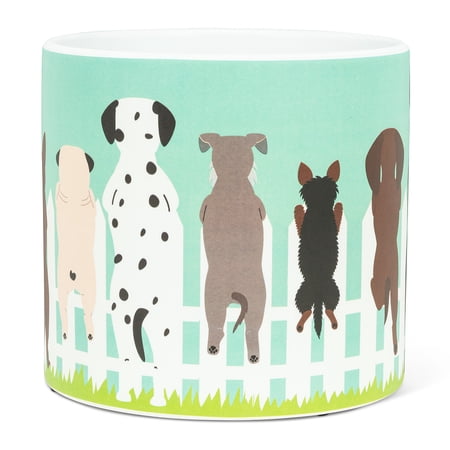 Set of 6 Large Dogs on Fence Planter