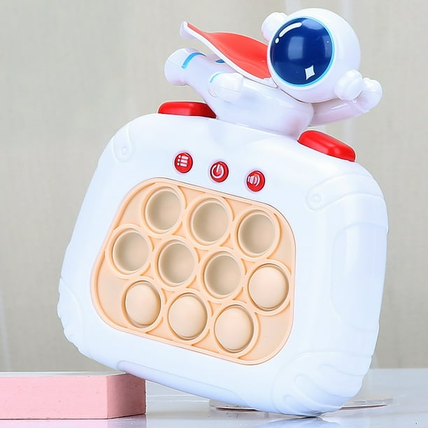 Juego Rápido De Empuje Pop Mole Whacker Toy 4 Modo de juego con luz de sonido para niños Niños Niñas (Blanco)