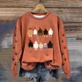 thumbnail image 2 of Rbaofujie Sweat à Capuche pour Filles Mode Décontractée Imprimé Col Rond Manches Longues Chandails en Molleton Amples Orange Mignons, 2 of 3