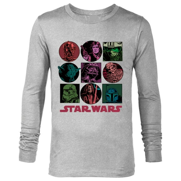 Star Wars Classic Comic Art Original Trilogy Retro Vintage - Long Sleeve T-Shirt for Men - Customized-Athletic Heather