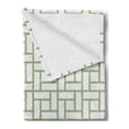 thumbnail image 2 of Green Soft Flannel Fleece Throw Blanket, Maze Shaped Squares Rectangulars Geometrical Lines Modern Image Print, Cozy Plush for Indoor and Outdoor Use, 60" x 80", Pistachio Green White, by Ambesonne, 2 of 5