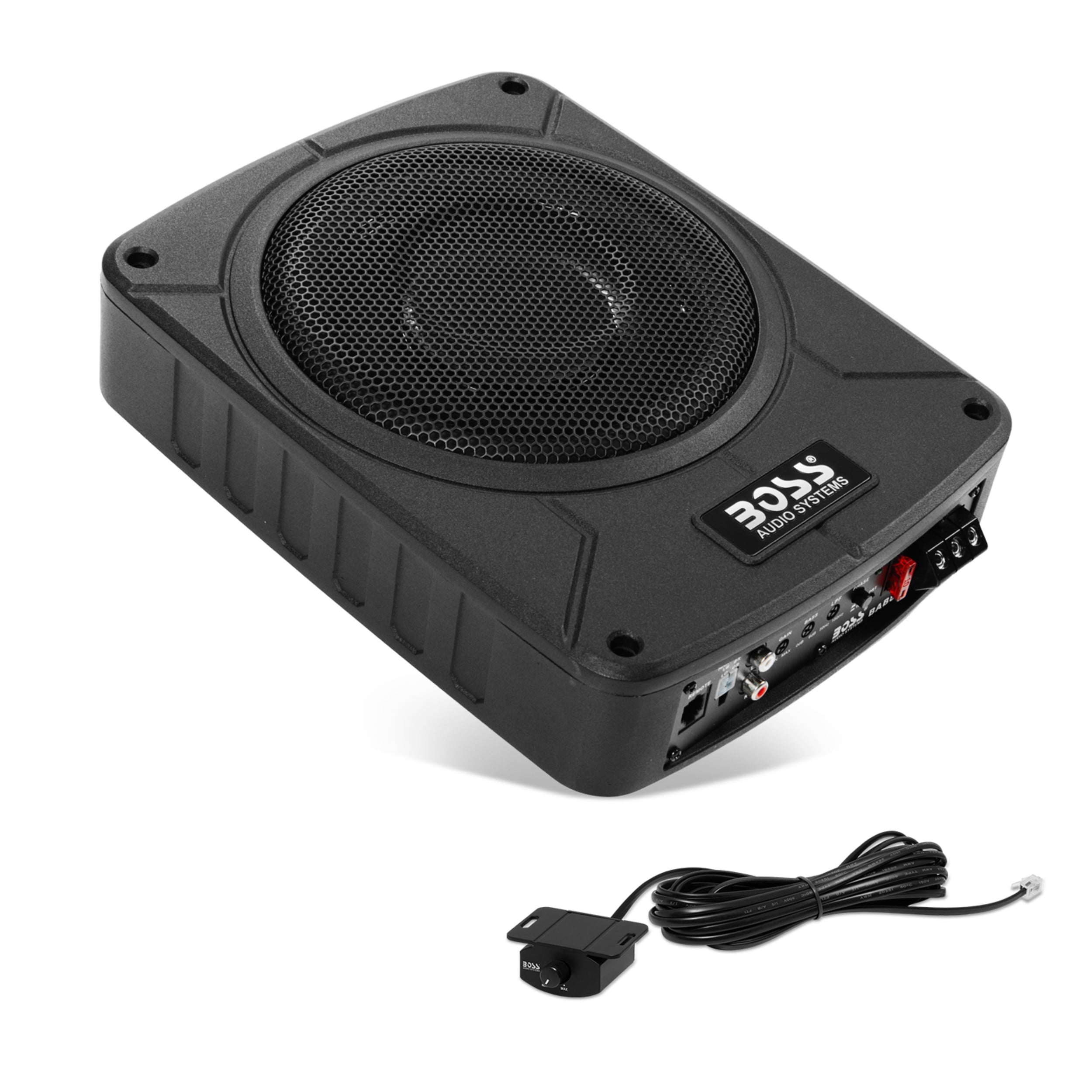 BOSS Audio Systems BAB8 Inch Powered Under Seat Car Audio Subwoofer - 800 Max, Low Profile, Remote Subwoofer Control, For Truck, Boxes and Enclosures - Walmart.com