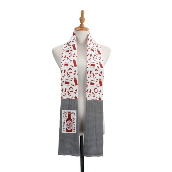 Awesome Sauce Bottle Red and Grey 69 inch Cotton Fabric Boa Dish Towel