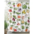 thumbnail image 2 of Fsddascl Vegetables Shower Curtain Set - Standard 72" x 72" Washable Bathtub Curtain with 12 Hooks, Watercolor Farmhouse Fruits Waterproof Fabric Stall Shower Curtains for Bathroom/Bathtub Décor, 2 of 6