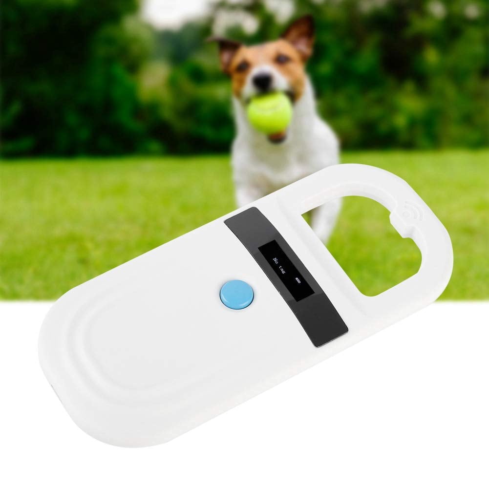 Pet ID Microchip Scanner 0.91 Inch High Brightness OLED Display 128 Pieces Tag Information Storage Animal Tracking Microchip Reader RFID 134.2Khz 