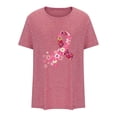 thumbnail image 5 of TIMIFIS Chandails de Sensibilisation au Cancer du Sein pour Femmes Été Ample Imprimé T-Shirt à Col Rond Manches Courtes Blouse Décontractée Automne/hiver, 5 of 5