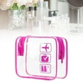 thumbnail image 6 of Clear Makeup Bag Makeup Organizer Large Opening with Zippers Cosmetic Pouch Travel Bag for Business Trip Airport Hair Accessories Toiletries Rose Red, 6 of 9