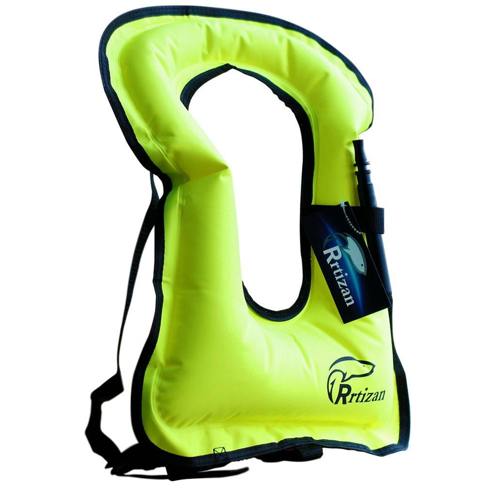 Snorkel Vests 2 Pack Snorkeling Adult 180 lbs and up High Viz Neon Yellow 