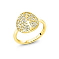 thumbnail image 2 of Gem Stone King 18K Yellow Gold Plated Silver White Zirconia Tree Of Life Ring for Women, 2 of 5