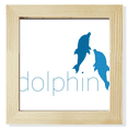 thumbnail image 1 of Bleu Océan Docile Deux Dauphin Carré Cadre Photo Mur Table Affichage, 1 of 3