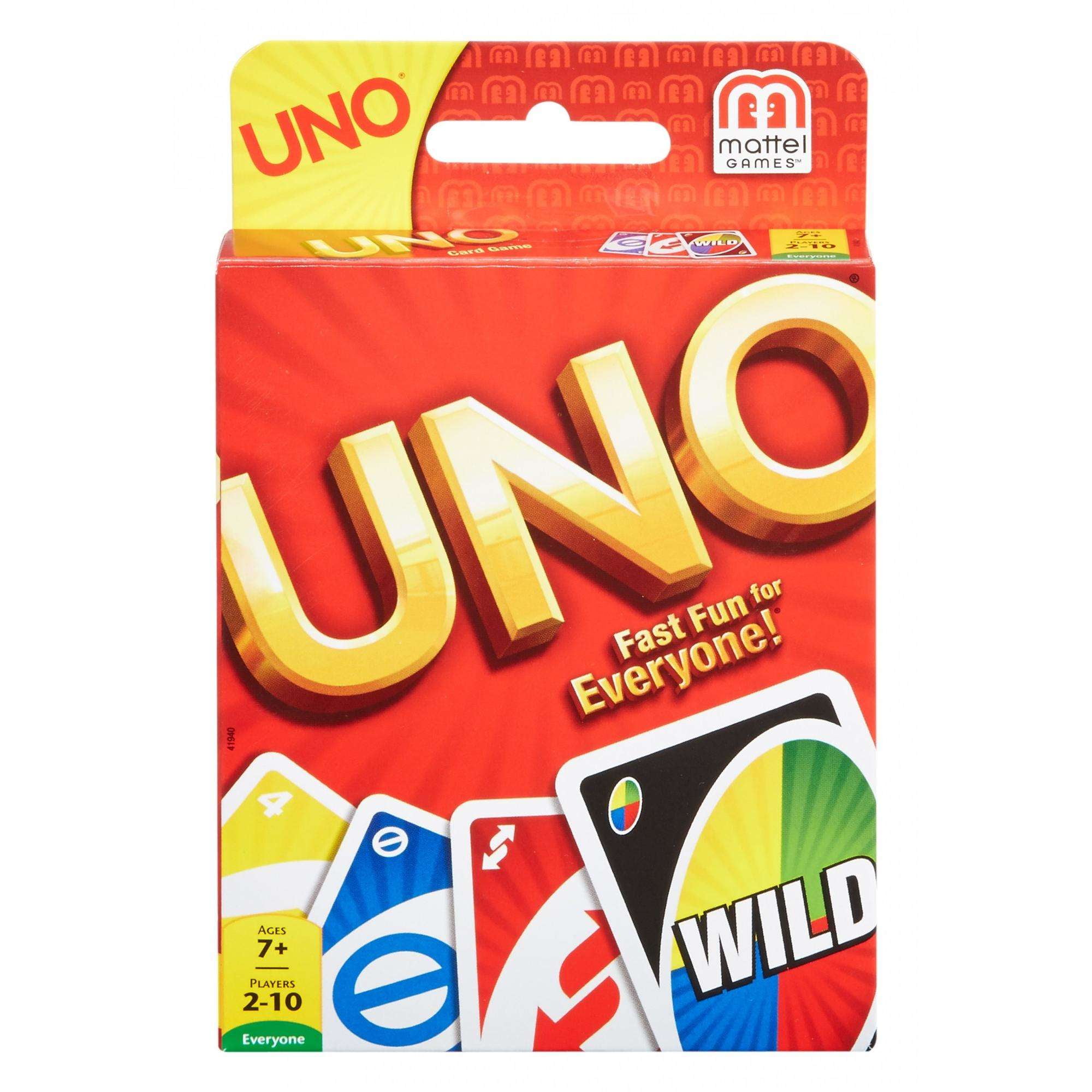 Ages 7+ Mattel Classic UNO Card Game for Kids and Adults Family Games 