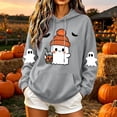 thumbnail image 2 of Kezqiaxn Hoodies for Women Halloween Pullover Hoodie Long Sleeve Loose Casual Sweatshirt with Pockets Fashion Clothing Gray S, 2 of 5