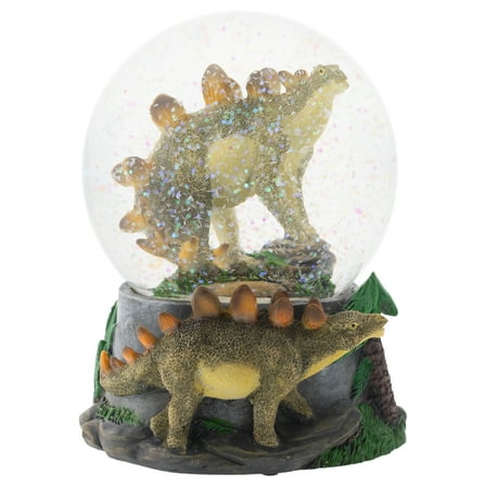 Elanze Designs Stegosaurus Dinosaur Friends 100MM Musical Water Globe Plays Tune Born Free