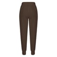 thumbnail image 6 of Hueook Wide Leg Womens Pants Casual Sweatpants Women's Solid Color Casual Drawrope Plus Size Pants Running Fitness Leg Sweatpants Brown L, 6 of 7
