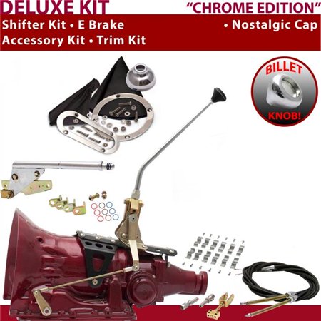 American Shifter TH350 Shifter Kit Chrome 12 in. E Brake Cable Clamp Trim Kit for F151D