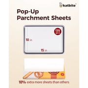 Katbite Pop-Up Parchment Paper Sheets, Heavy Duty Non-Stick Pre-Cut Parchment Paper Sheets,10x15 Inches, 135 Count