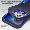 thumbnail image 5 of JTCASES for iPhone 11 Pro Max Case, Shockproof Anti-drop PC Frame Anti-slip Strip Silicone Back Shell Rugged Anti-scratch for iPhone 11 Pro Max (6.5" 2019) - Black+Blue, 5 of 8