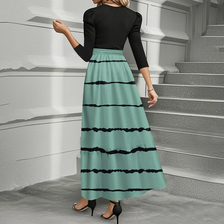 green emerald velvet dress Long Sleeve Smocked Empire Waist Dress