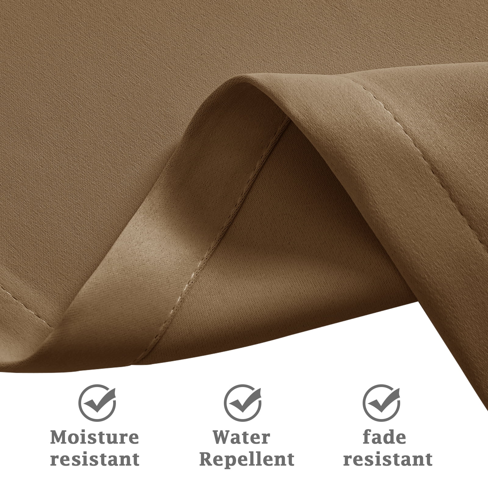SHANNA Indoor/Outdoor Curtains - Grommet Top Waterproof Windproof Privacy Blackout Drapes for Garden Porch Gazebo Patio, Brown, 52*108 in, 4 Panel