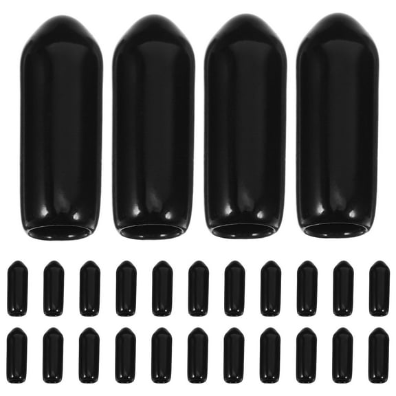 100pcs PVC Screw Thread Protector Flexible Bolt End Caps Black Rubber Tips for Tubing Rod Bolt Electrical Wire Caps Screw Covers Black 4.5MM