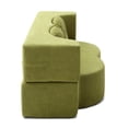 thumbnail image 2 of 2-In-1 Folding Sofa Bed with Pillow, Twin Sleeper Sofa, Floor& Futon Loveseat Couch, Foam Folding Mattress Sleeper for Living Room, Guest Use, Office, Apartment, No Assembly Required (Green), 2 of 11