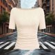 thumbnail image 5 of Tops Casuales sin Mangas para Mujeres Camiseta de Moda Blusa Elasticidad Suelta Cuello Redondo Tops de Color Sólido para Mujeres, 5 of 5