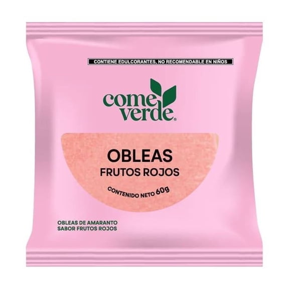 Obleas de amaranto Come Verde sabor frutos rojos 60 g