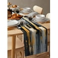 thumbnail image 6 of Modern Building Table Runner Cotton Linen 36 Inch Holiday Dresser Scarves, Chic Retro Abstract City Oil Painting Tablerunner for Kitchen Coffee Dining Bedroom Dinner Scarf Décor 13''x36'', 6 of 9