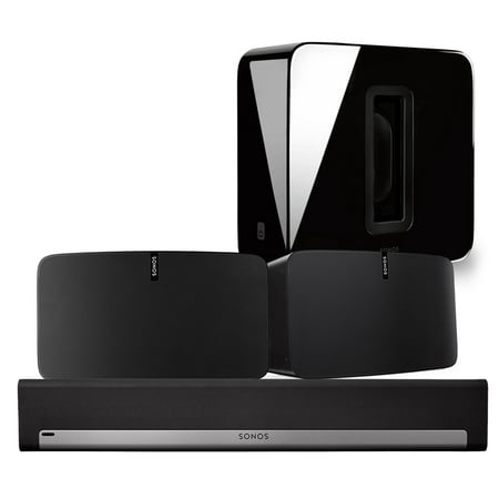 Sonos PLAYBAR, SUB Wireless Subwoofer & PLAY5 (Pair) (Gen 2) Speaker Black