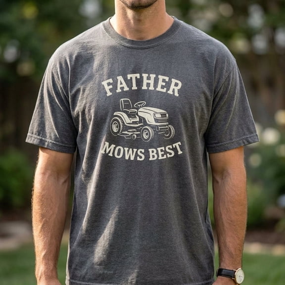 Father Mows Best, Funny Father's Day Gift, Vintage Lawn Mower Tee, Unisex Dad Shirt, Gift for Dad Who Loves Lawn Care