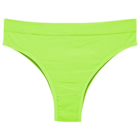 Annhoo Thong for Women Low Waist Knitted Bikini Panties Comfort Breathable Yoga Shorts Ladies G-String Underwear