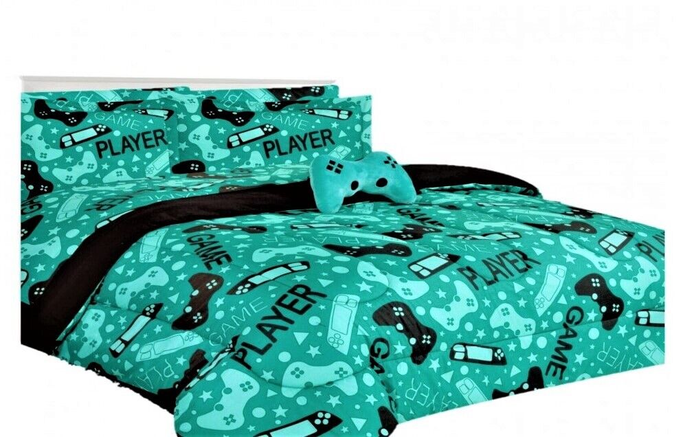 Twin 6 piece kids girls boys comforter set bed in bag w/shams, sheet