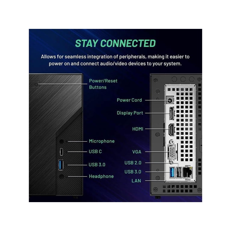 Skytech Mini PC X1 Gaming PC Desktop AMD Ryzen 5 5600G Radeon
