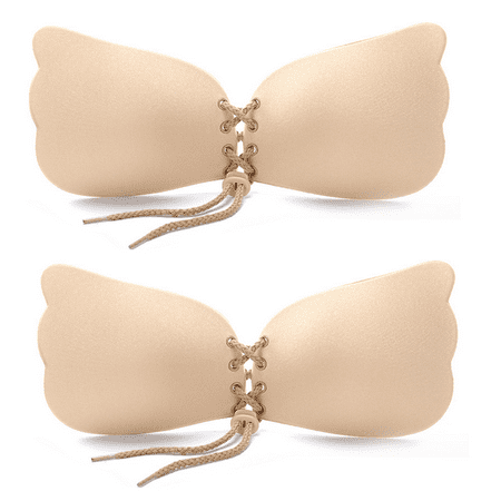 2 Pack Push Up Sticky Bra for Women, Reusable Invisible Bra
