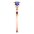thumbnail image 3 of 1 ctw Solitaire Anniversary Ring for Women | Round Cut Simulated Tanzanite | Hyperallergenic Solid 18K Rose Gold, 3 of 5