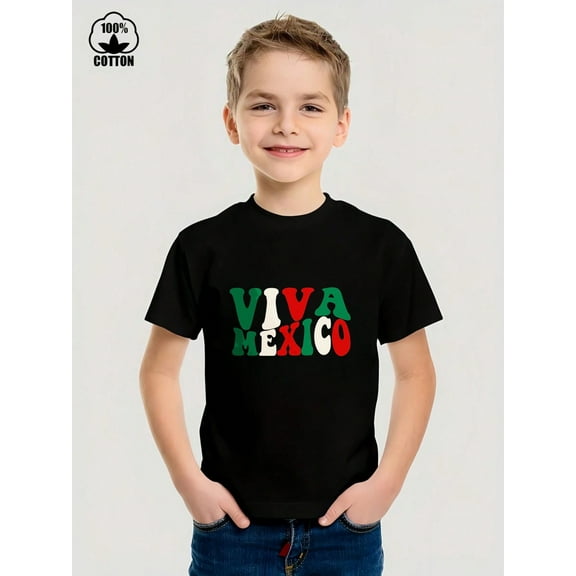 VIVA MEXICO Novelty Graphic Kid T-Shirt Casual  Style With 100% Cotton Fabric,Suitable for Boys And Girls,Size From 3T-13Y,Ideal Gift for Kids