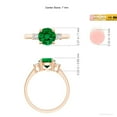 thumbnail image 5 of ANGARA Prong-Set 3 Stone Lab Grown 1.2 Ct Emerald and Diamond Engagement Ring for Women in 14K Rose Gold (Size-7mm) | May Birthstone, Anniversary, Jewelry Gift for Women | Lab-Grown Emerald Ring, 5 of 9