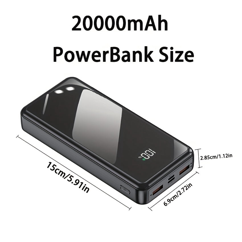 20000Mah PD 22.5W Super Fast Charging Power Bank, Portable Charger with LED Power Display, Outdoor Emergency Backup Battery Pack, Usb/Type-C/Micro Interfaces, Suitable for Iphone, Android