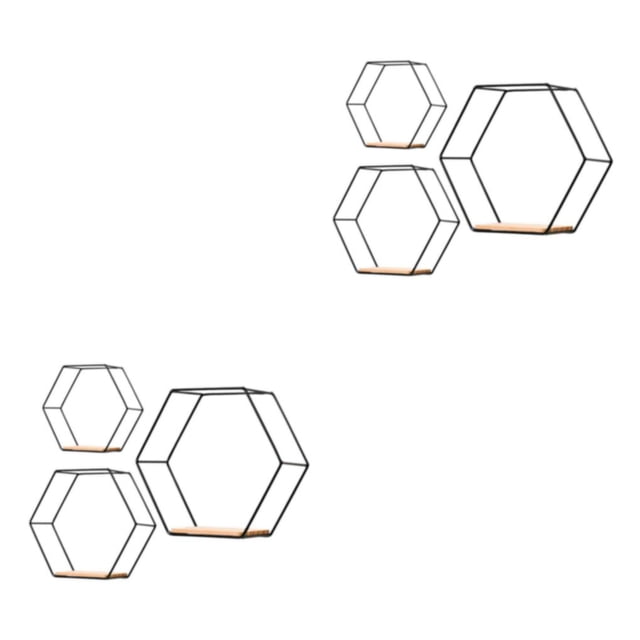 Naiovety Estante de pared de estilo moderno, soporte extraíble y colgante para libros y fotos, Hexagonal, 3 piezas Type1 NO1