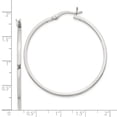 thumbnail image 2 of 925 Sterling Silver 1.5x40mm Hoop Earrings 40x40mm Wide 1.5mm Thick-Hoop Earring for Women, 2 of 2
